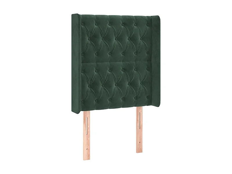 Kopfteil,Bettkopfteil mit Ohren Dunkelgrün 83x16x118/128 cm Samt -gkd57392