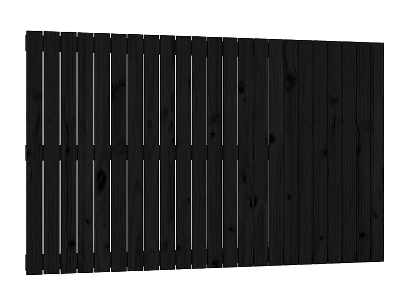 Cabeceira de parede 147x3x90 cm madeira de pinho maciça preto PT770421