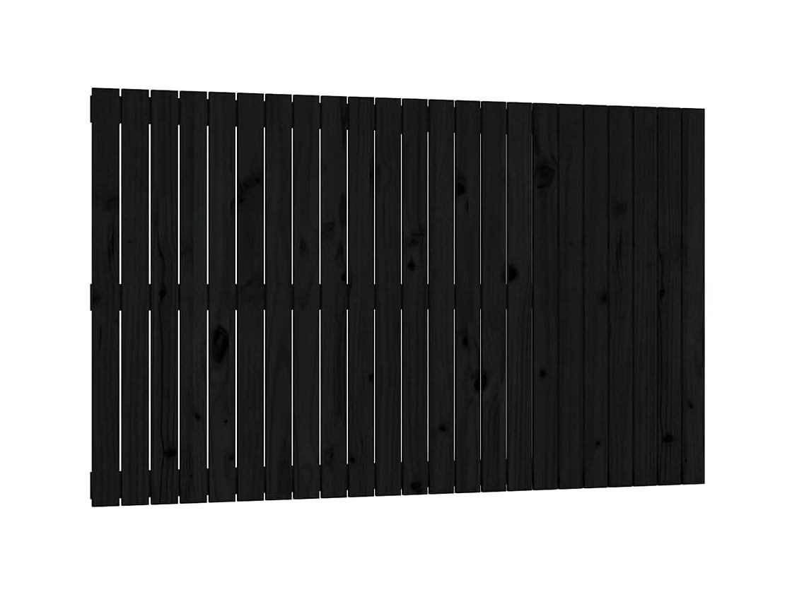 Tête de lit murale Noir 147x3x90 cm Bois massif de pin POI37607 BonneVie Meuble