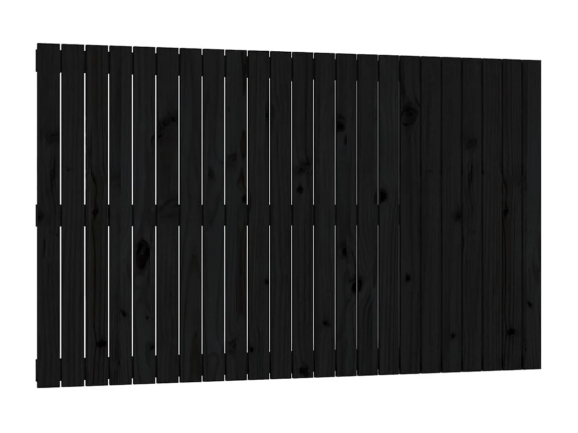Tête de lit murale Noir 147x3x90 cm Bois massif de pin POI37607 BonneVie Meuble