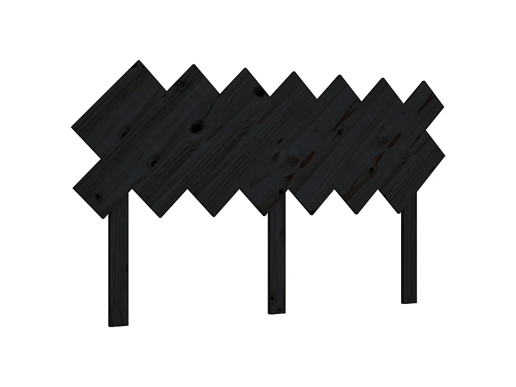 Tête de lit Noir 141x3x80,5 cm Bois massif de pin POI67165 BonneVie Meuble