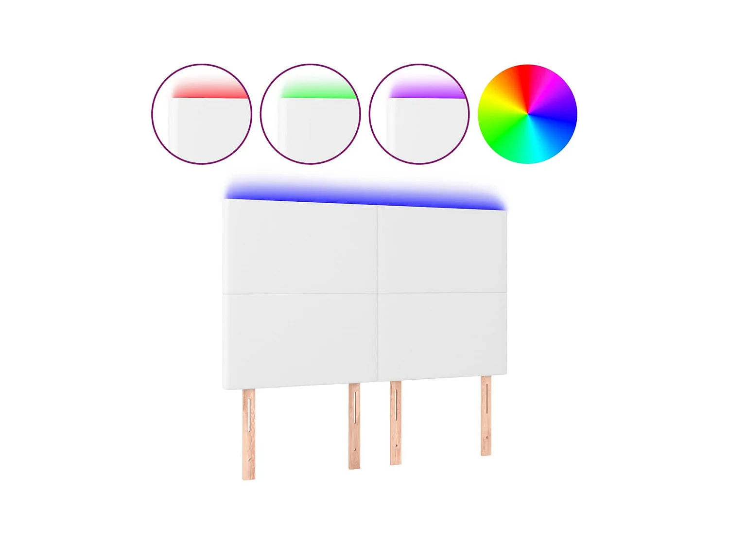 Tête de lit à LED Blanc 144x5x118/128 cm Similicuir POI93342 BonneVie Meuble