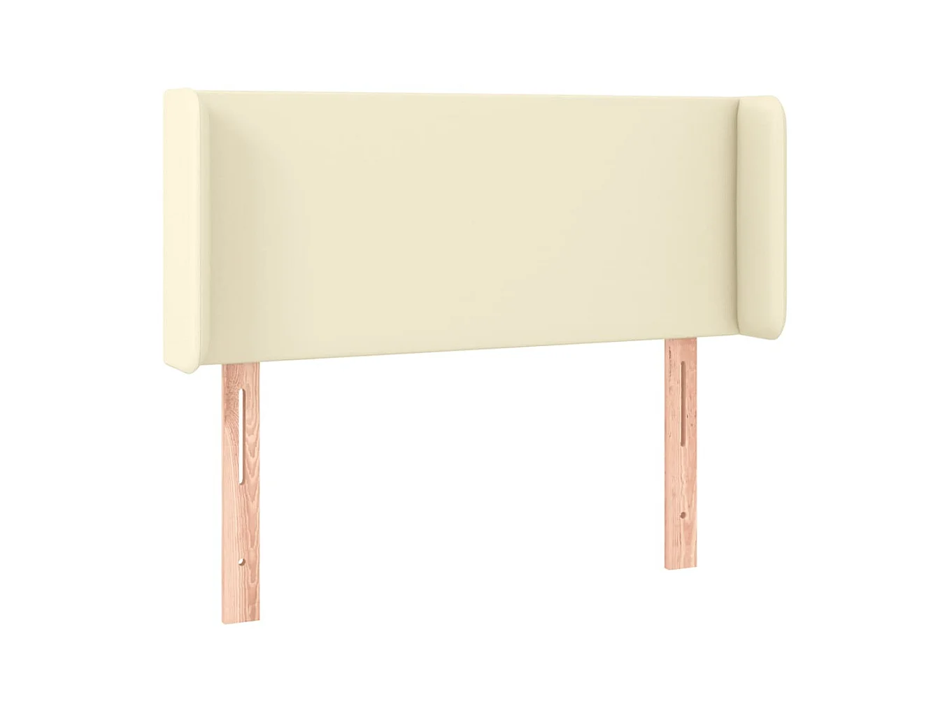 Cabeceira de cama c/ abas couro artificial 103x16x78/88cm creme PT472205