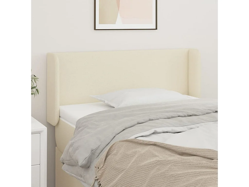 Tête de lit avec oreilles Crème 103x16x78/88 cm Similicuir POI54615 BonneVie Meuble