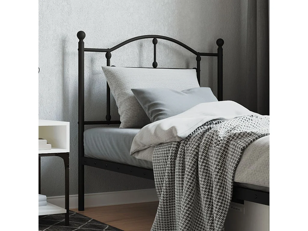 Tête de lit métal noir 90 cm POI18023 BonneVie Meuble