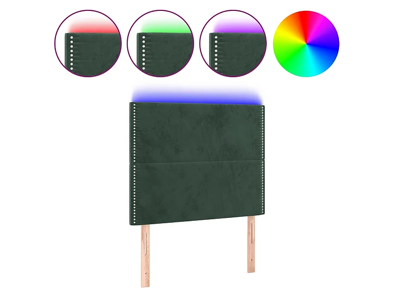 LED Kopfteil,Bettkopfteil Dunkelgrün 90x5x118/128 cm Samt -gkd758078