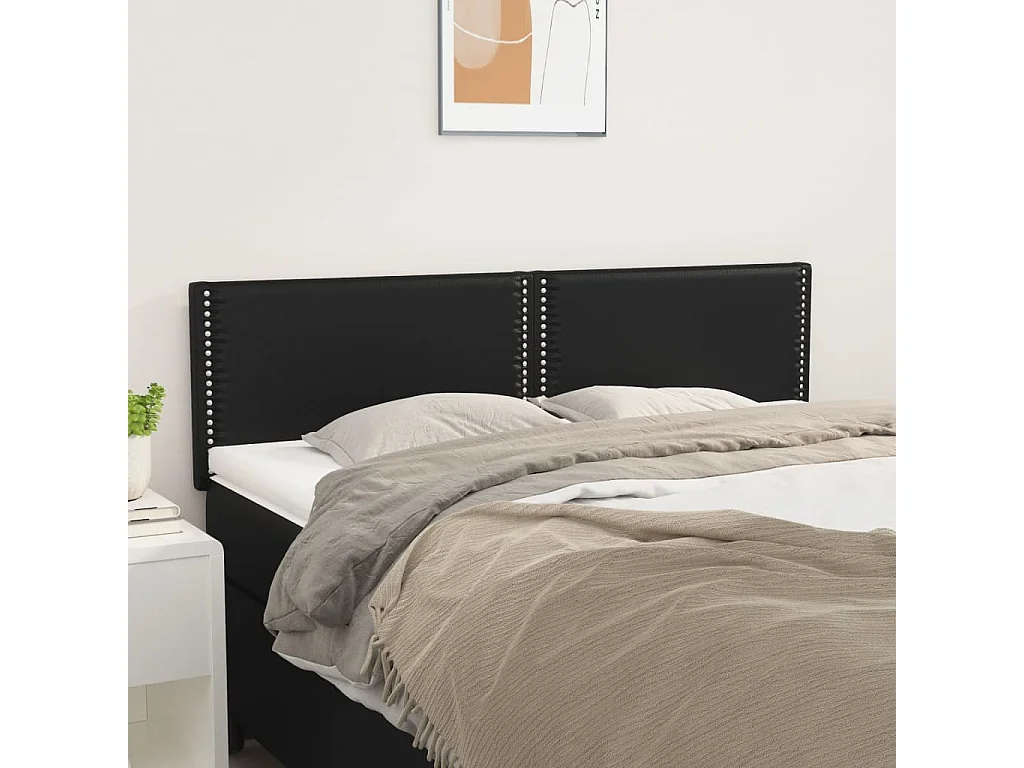 Têtes de lit 2 pcs Noir 72x5x78/88 cm Similicuir POI18763 BonneVie Meuble