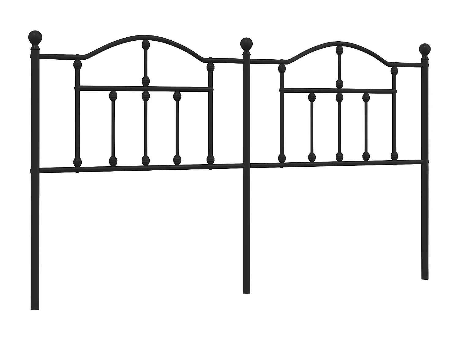 Cabeceira de cama 160 cm metal preto PT648204