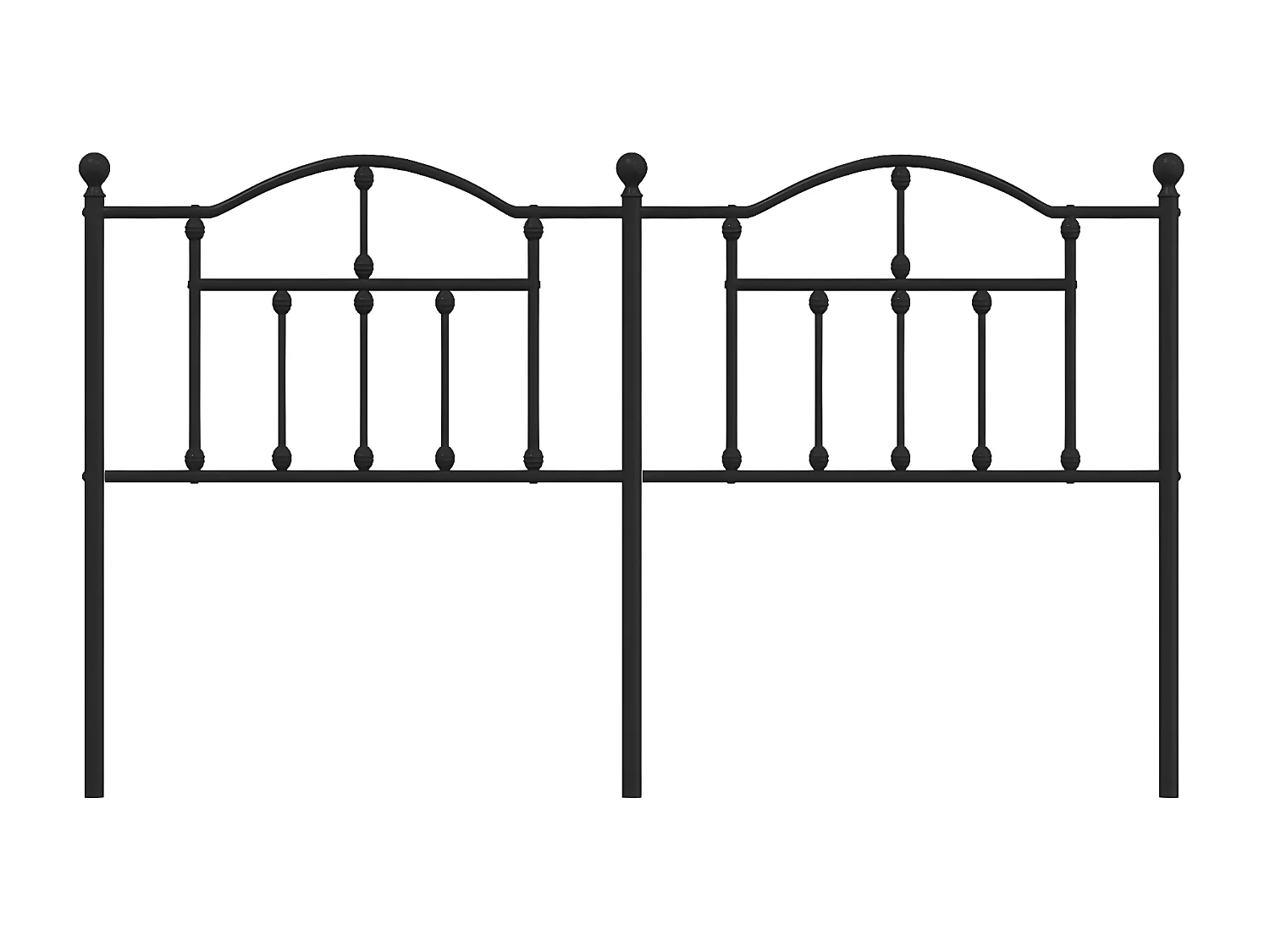 Cabeceira de cama 160 cm metal preto PT648204