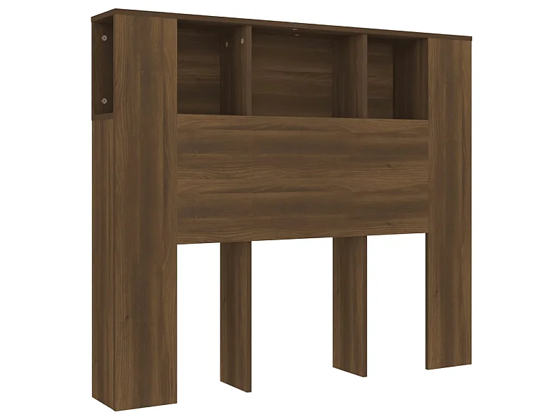 Armoire de tête de lit chêne marron 120x18,5x102,5 cm POI75430 BonneVie Meuble