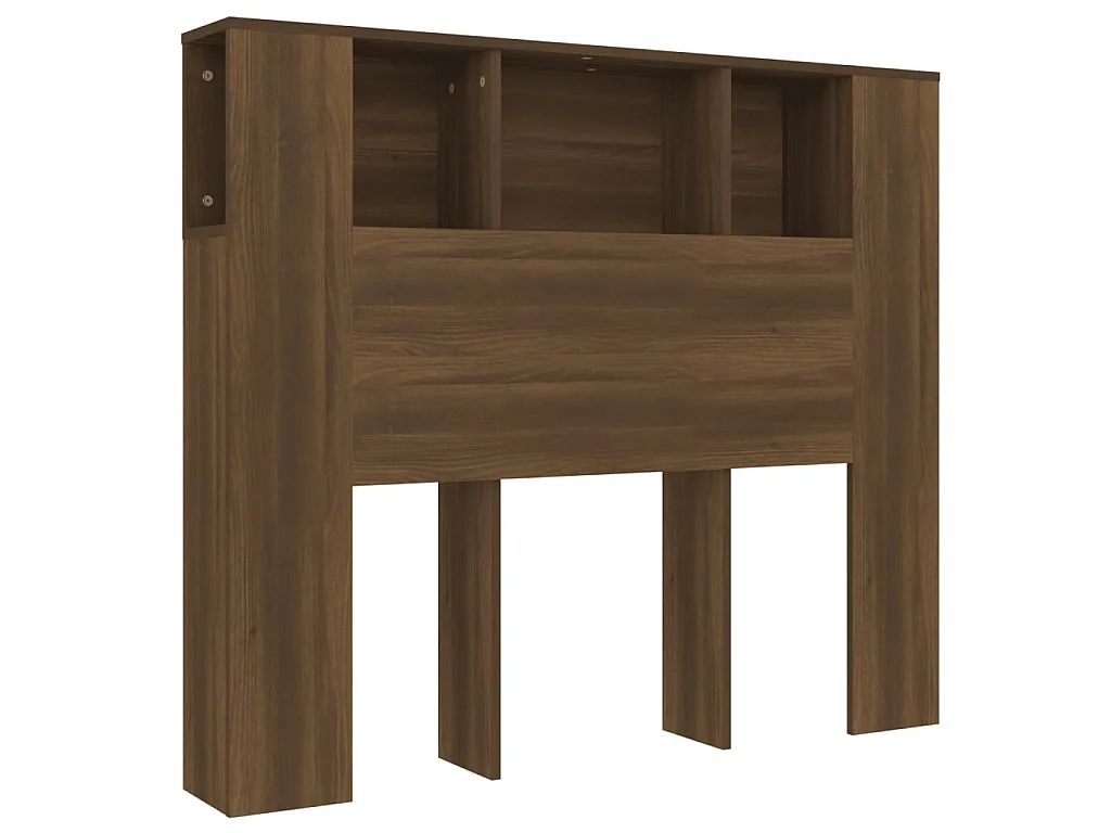 Armoire de tête de lit chêne marron 120x18,5x102,5 cm POI75430 BonneVie Meuble
