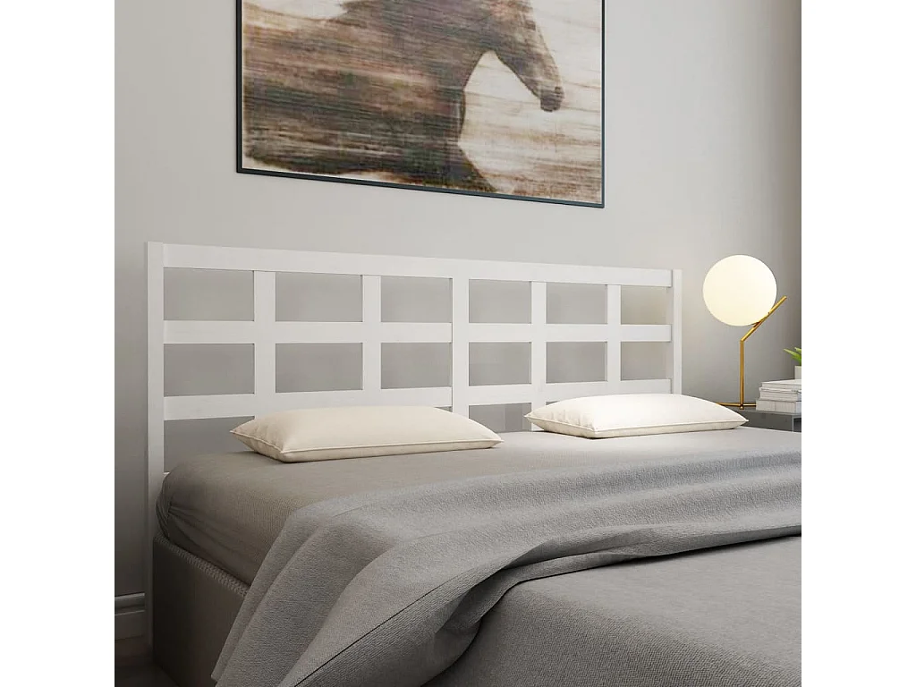 Cabeceira de cama 205,5x4x100 cm madeira de pinho maciça branco PT967750