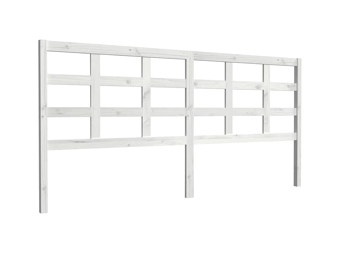 Tête de lit Blanc 205,5x4x100 cm Bois massif de pin POI24517 BonneVie Meuble
