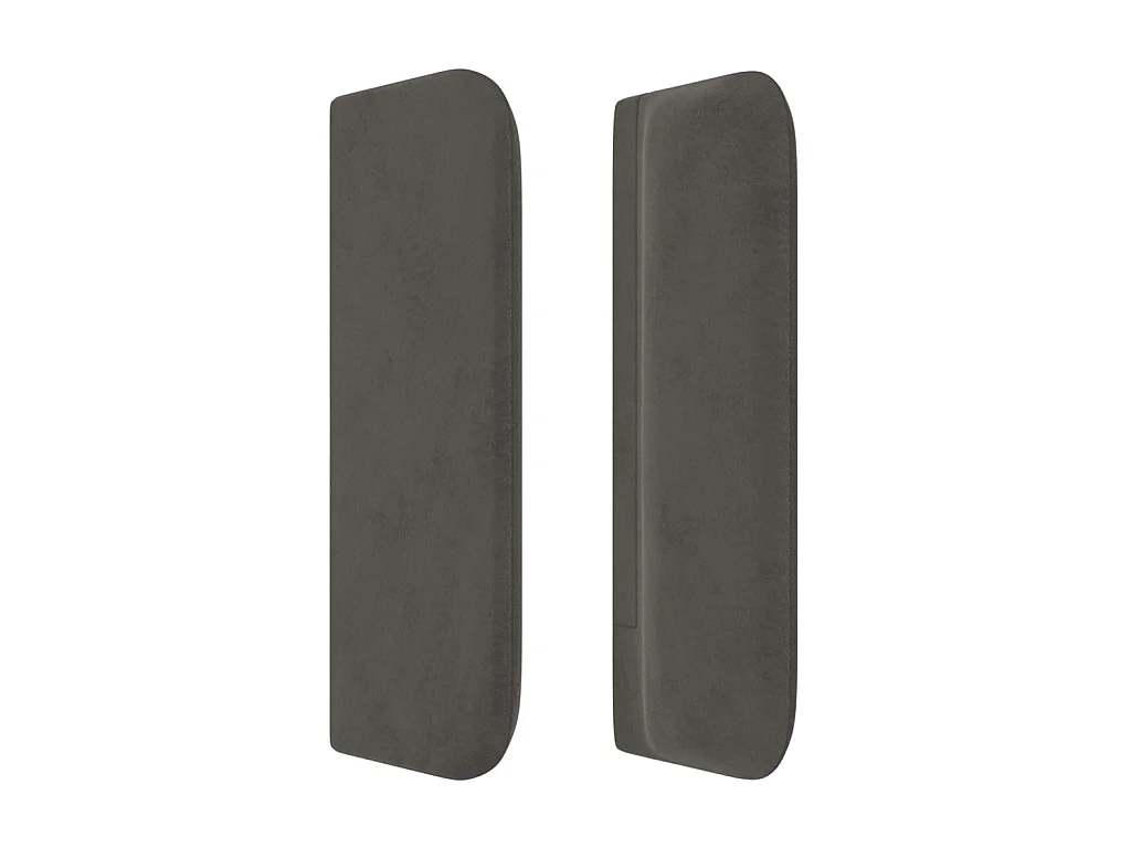 Tête de lit avec oreilles Gris foncé 163x16x78/88 cm Velours POI21390 BonneVie Meuble