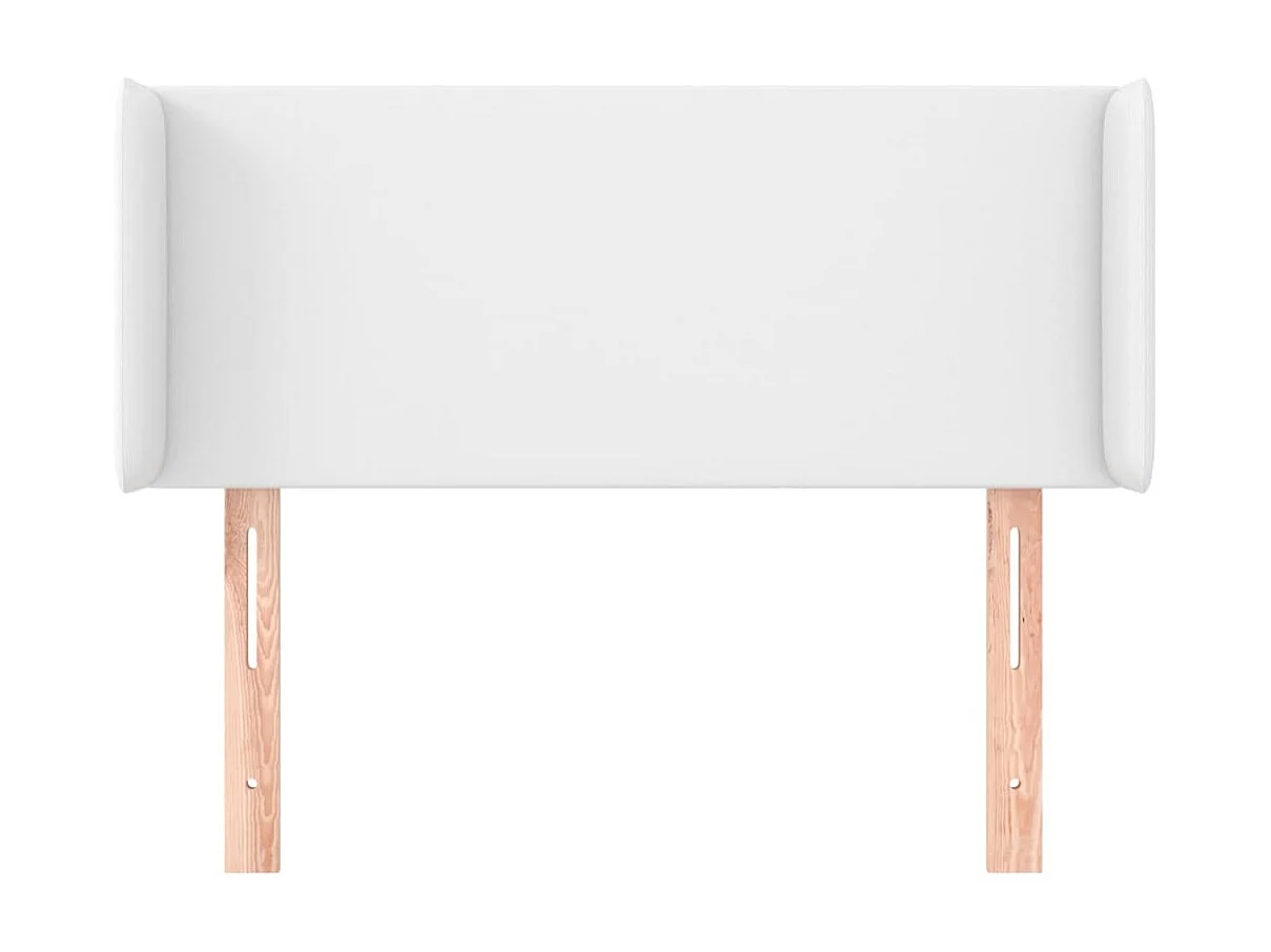 Cabeceira de cama c/ abas couro artificial 83x16x78/88cm branco PT730736