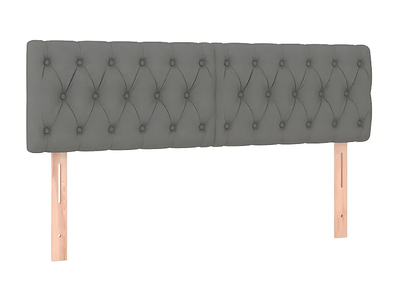 Cabeceira de cama 2 pcs tecido 80x7x78/88 cm cinzento-escuro PT407283