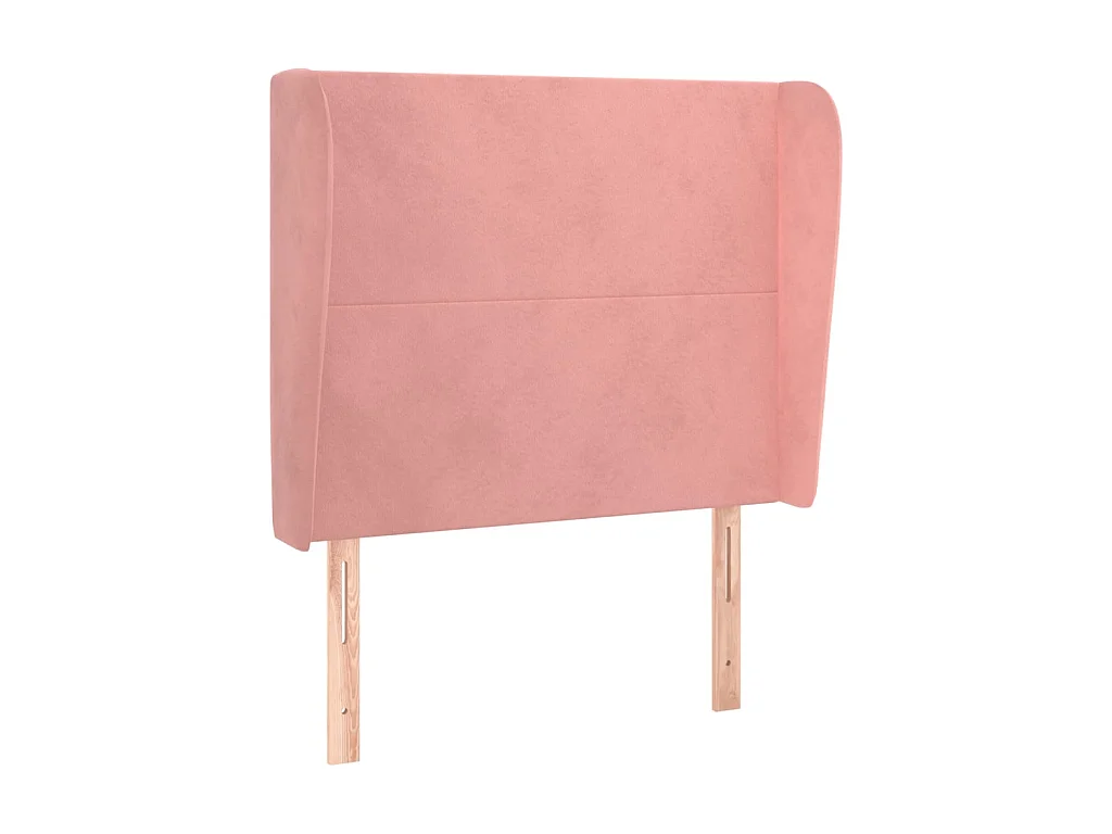 Tête de lit avec oreilles Rose 93x23x118/128 cm Velours POI59187 BonneVie Meuble