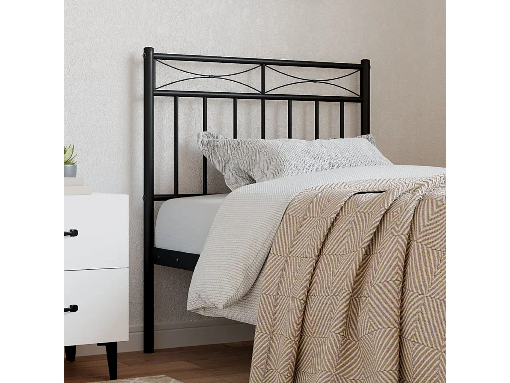 Tête de lit métal noir 75 cm POI95305 BonneVie Meuble