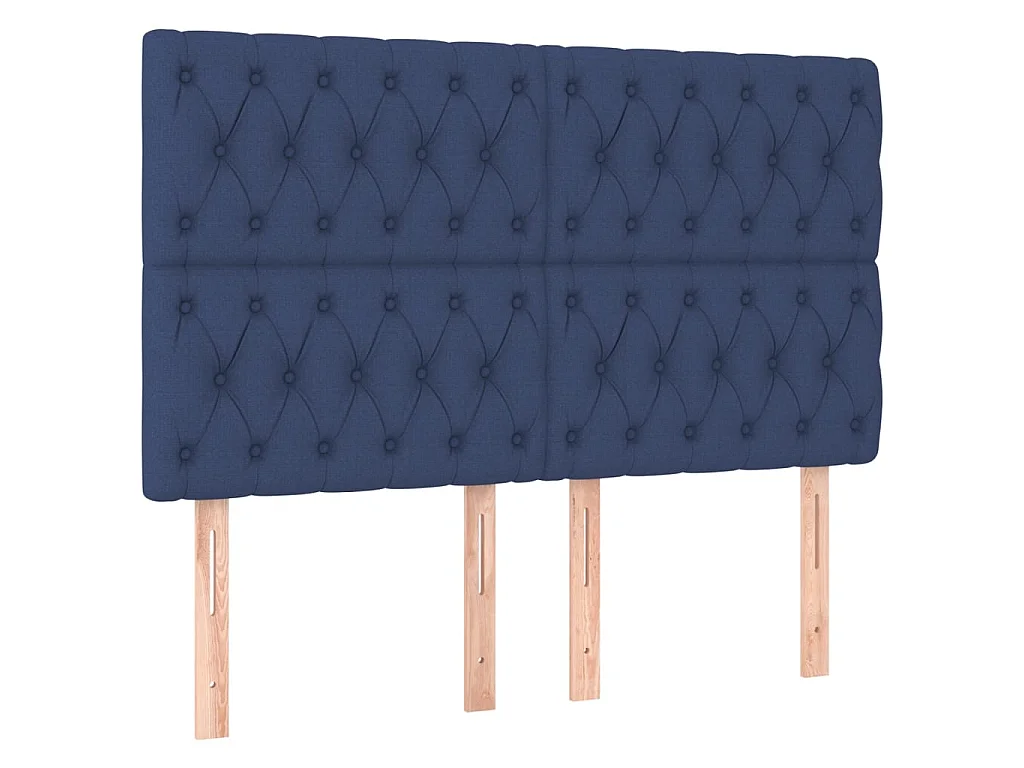 Hoofdbord LED 144x7x118/128 cm stof blauw NL203238