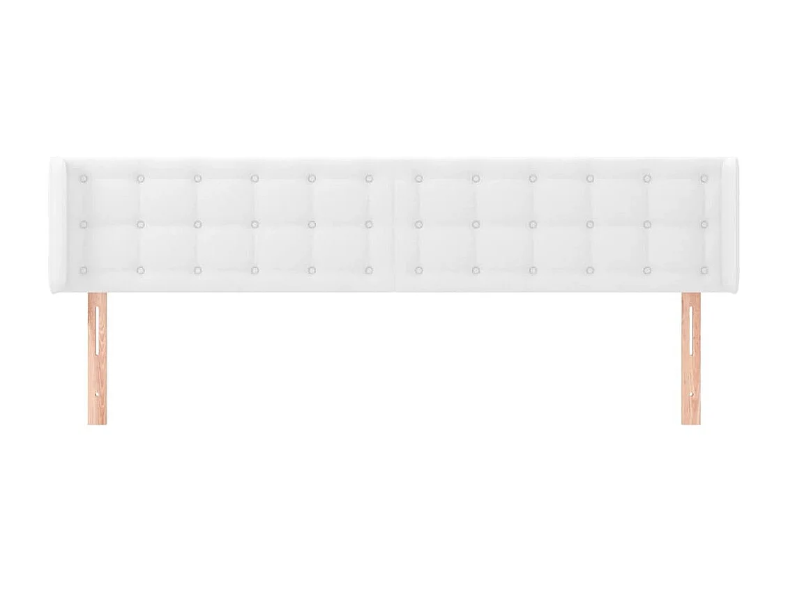 Tête de lit avec oreilles Blanc 163x16x78/88 cm Similicuir POI47878 BonneVie Meuble