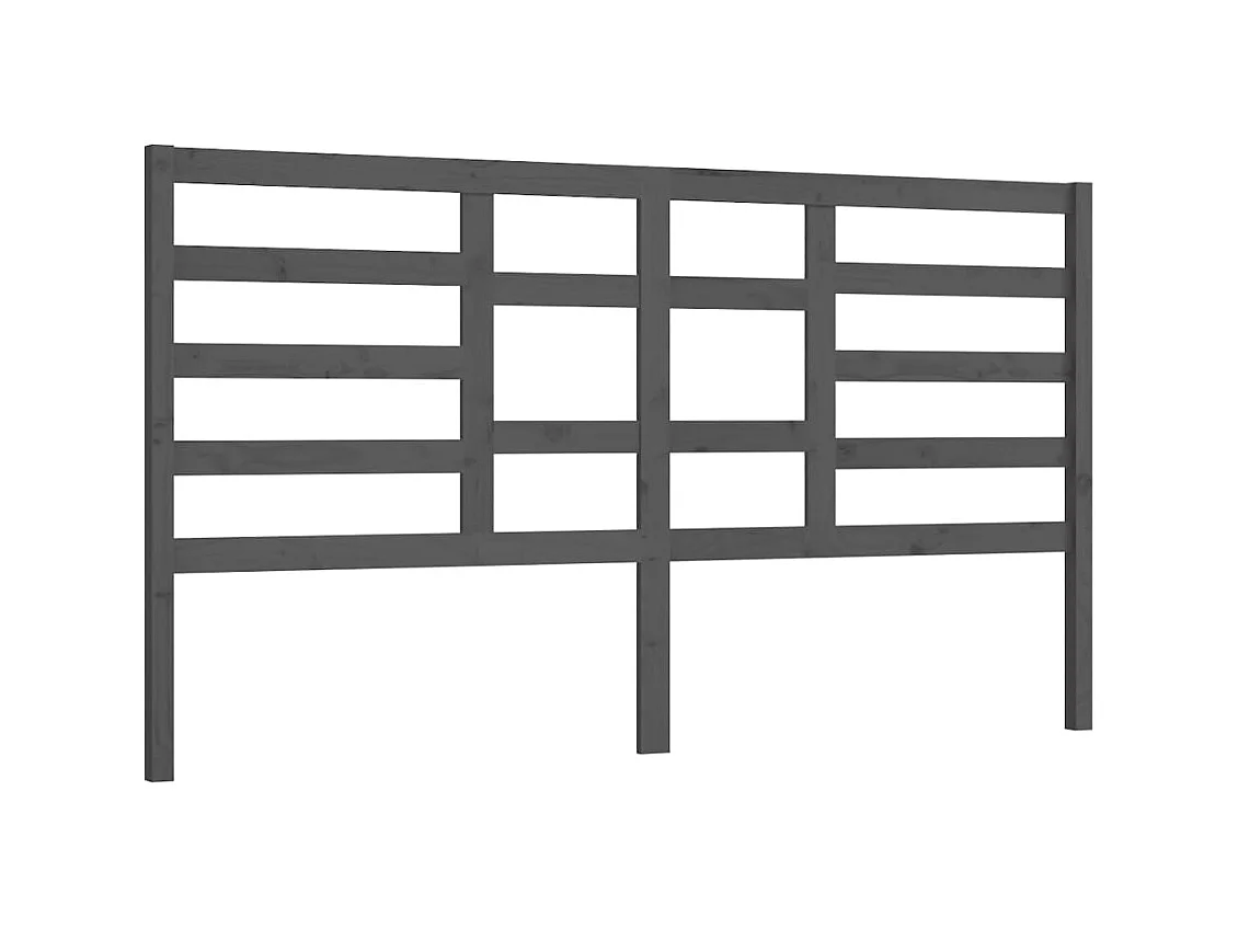 Tête de lit Gris 186x4x104 cm Bois massif de pin POI64316 BonneVie Meuble