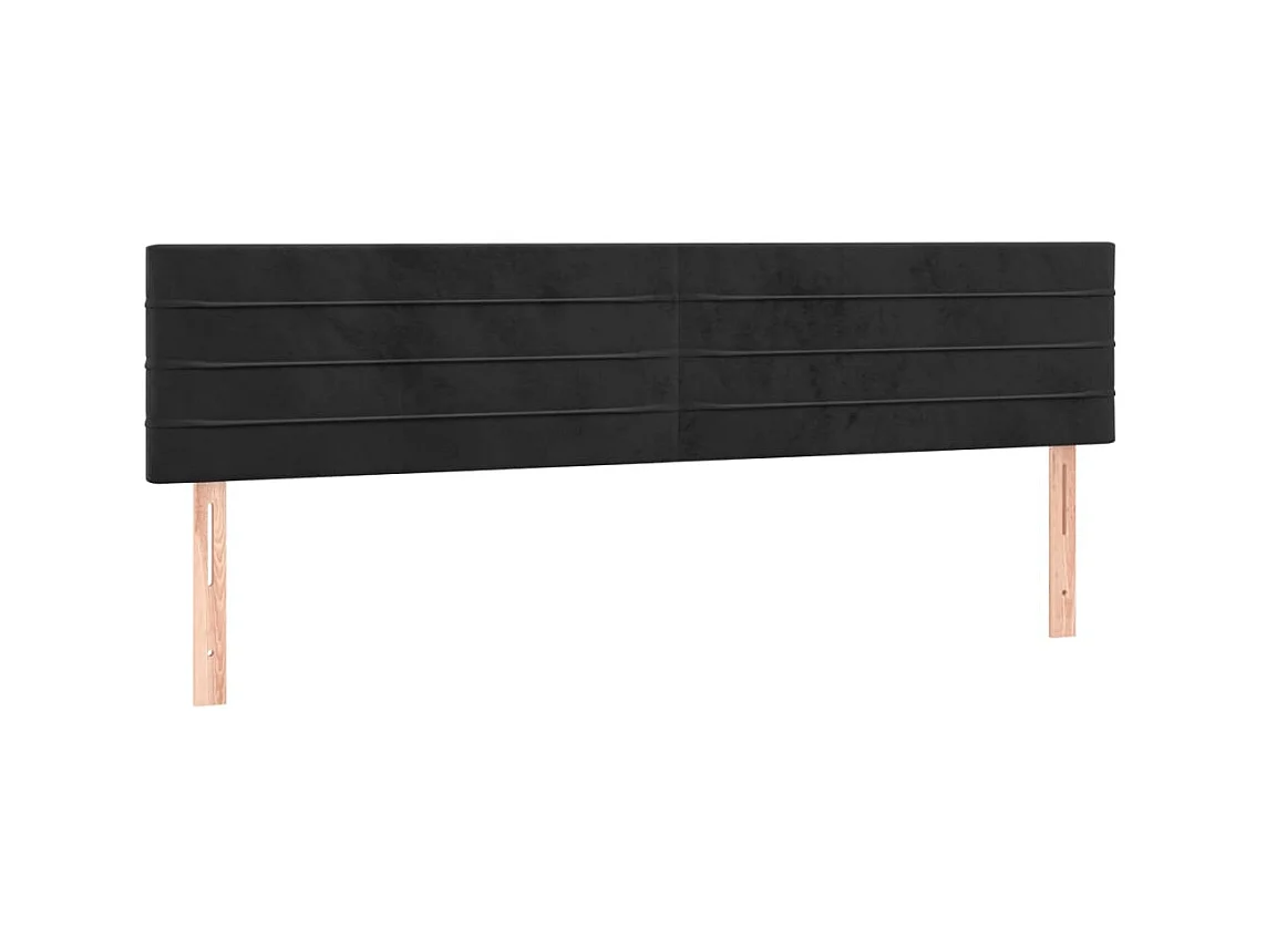 Testiere | Testate del letto 2 pz Nera 80x5x78/88 cm in Velluto