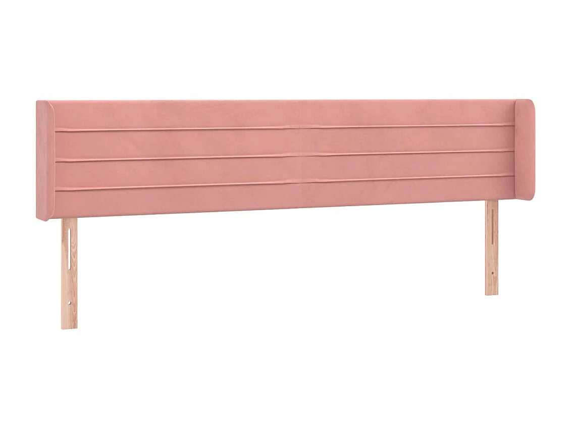 Tête de lit avec oreilles Rose 203x16x78/88 cm Velours POI65862 BonneVie Meuble