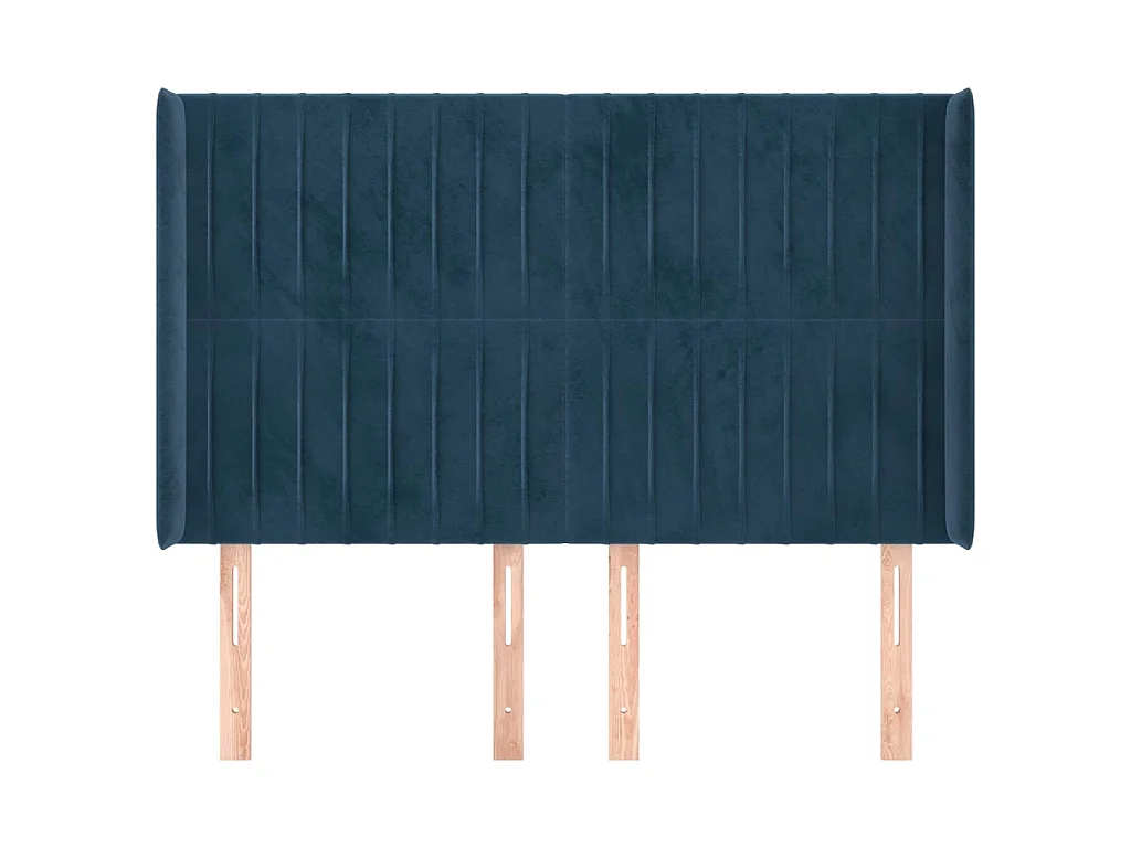 Kopfteil,Bettkopfteil mit Ohren Dunkelblau 147x16x118/128 cm Samt -gkd405033