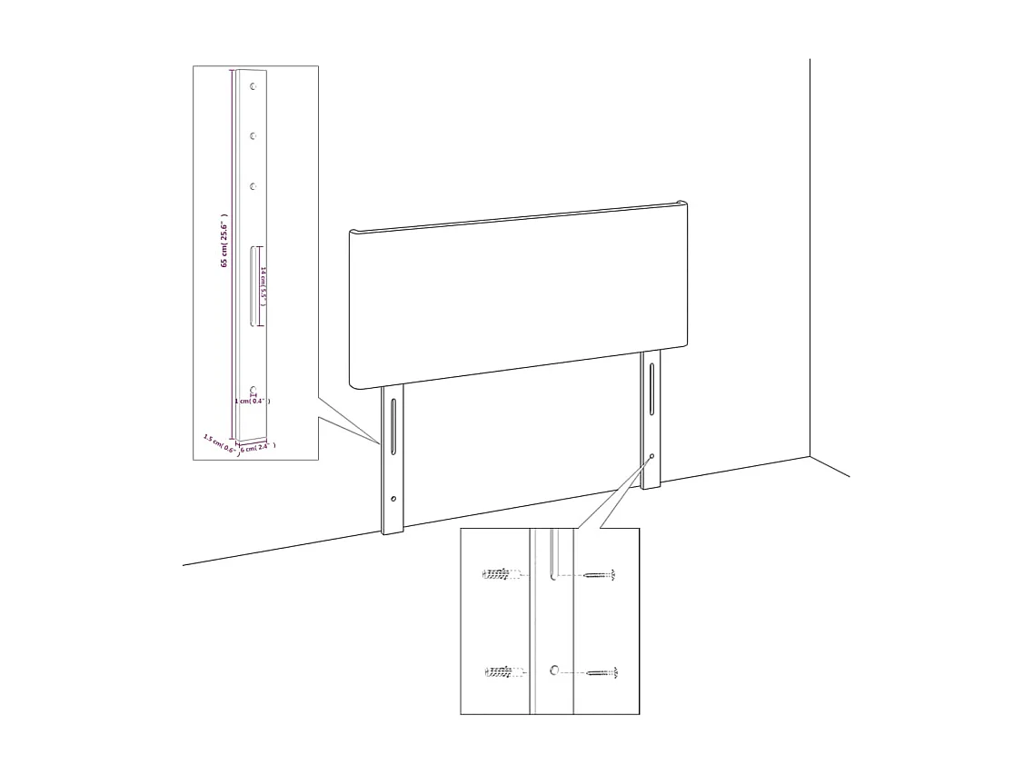 Têtes de lit 2 pcs Crème 90x5x78/88 cm Tissu POI79992 BonneVie Meuble