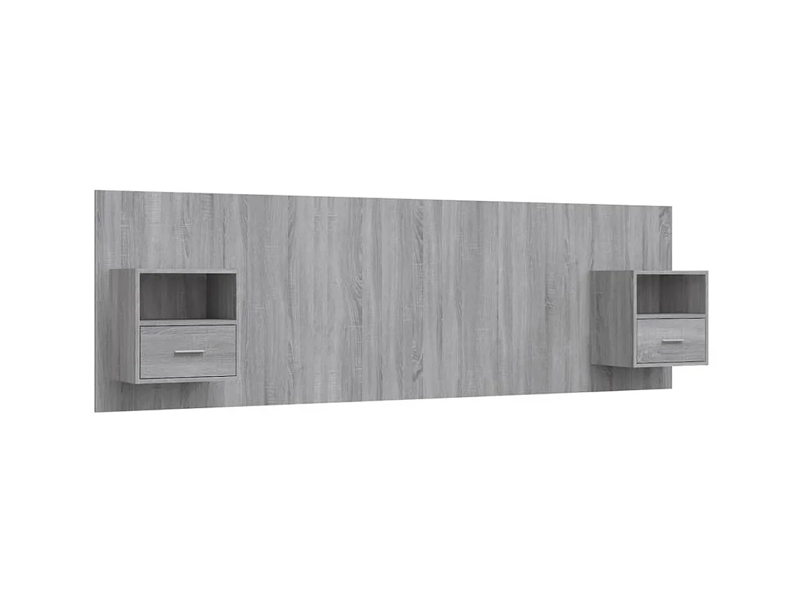 Tête de lit avec armoires sonoma gris Bois d'ingénierie POI69423 BonneVie Meuble