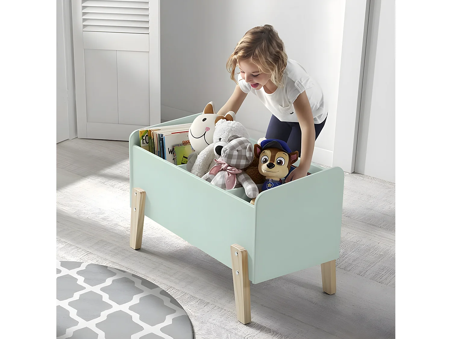 Tête de lit à LED Gris foncé 147x16x118/128 cm Velours POI87778 BonneVie Meuble