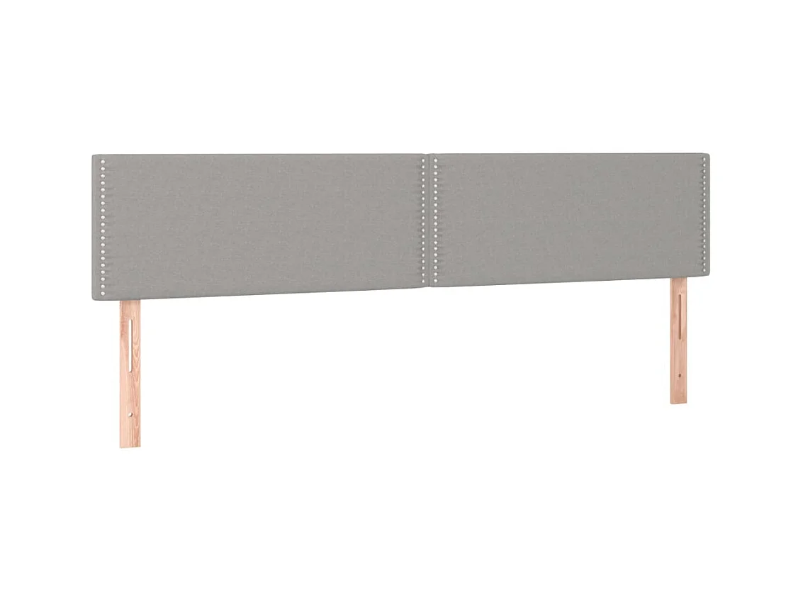 Têtes de lit 2 pcs Gris clair 100x5x78/88 cm Tissu POI38459 BonneVie Meuble