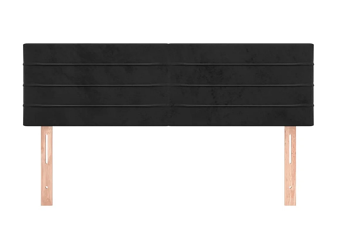 2 pcs Têtes de lit Noir 72x5x78/88 cm Velours POI63756 BonneVie Meuble