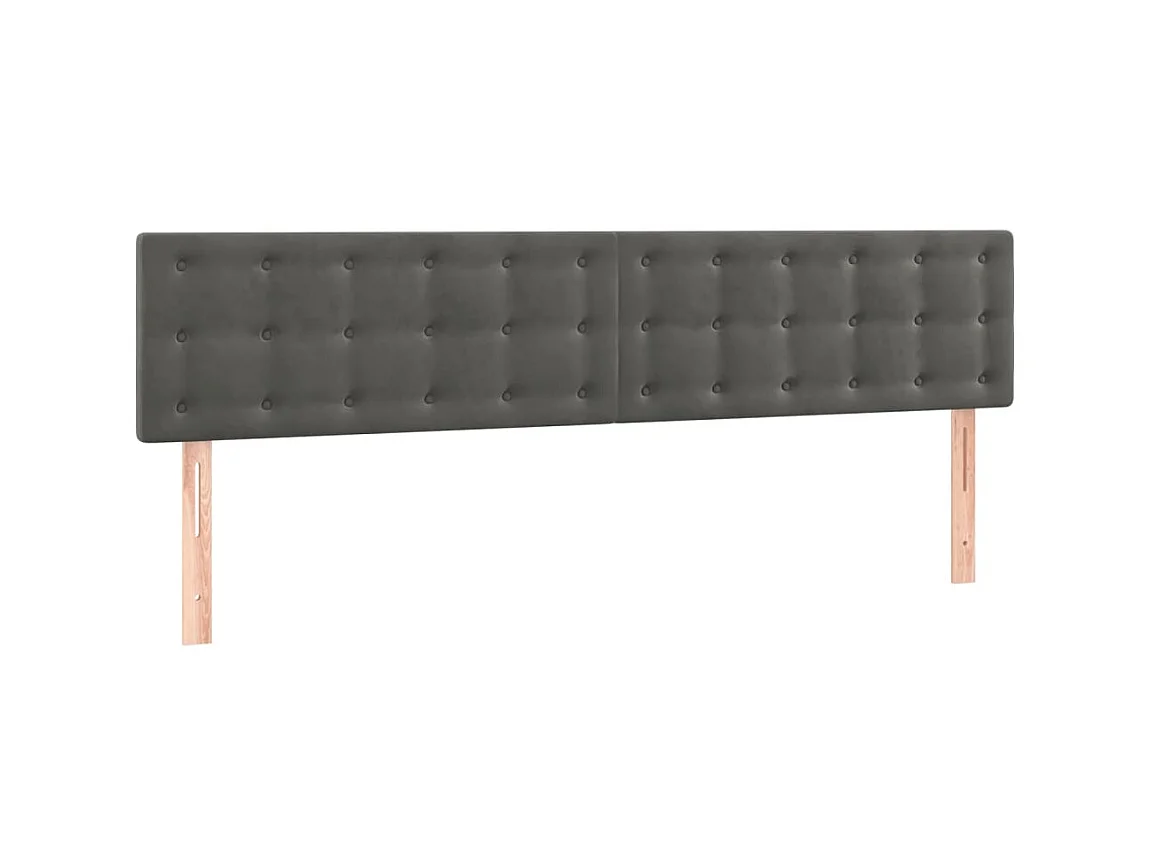 Têtes de lit 2 pcs Gris foncé 100x5x78/88 cm Velours POI53622 BonneVie Meuble