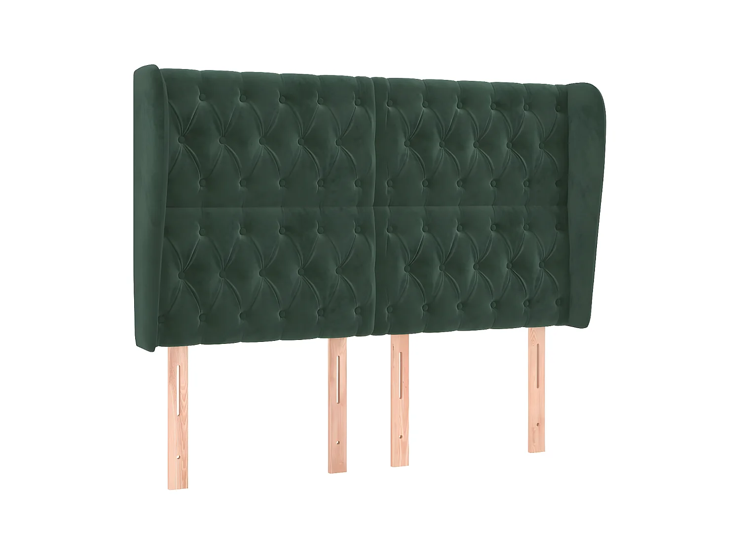 Testiera | Testata del letto ad Orecchio Verde Scuro 163x23x118/128cm in Velluto