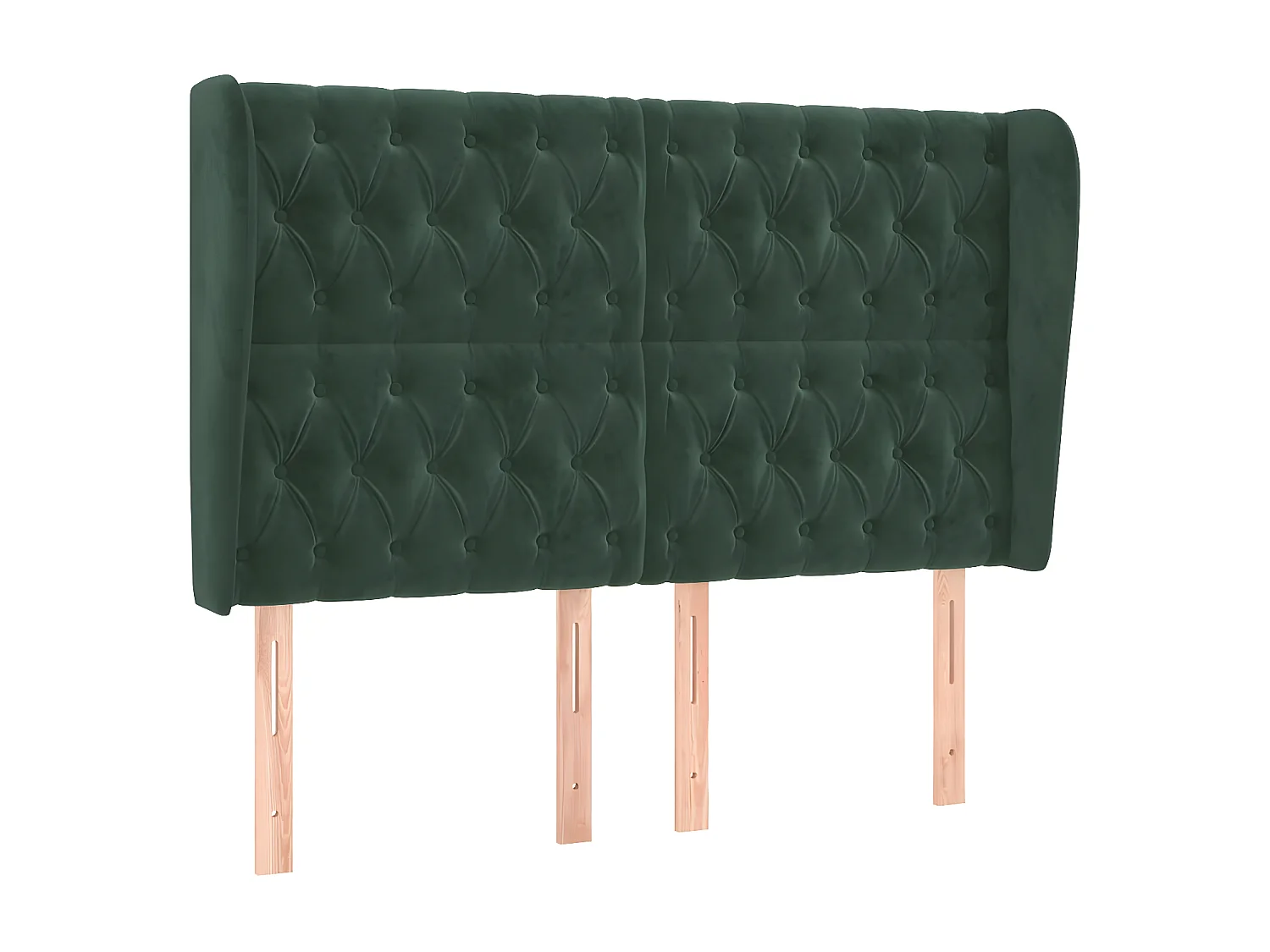 Tête de lit avec oreilles Vert foncé 163x23x118,128 cm Velours LKC61398 BonneVie Meuble
