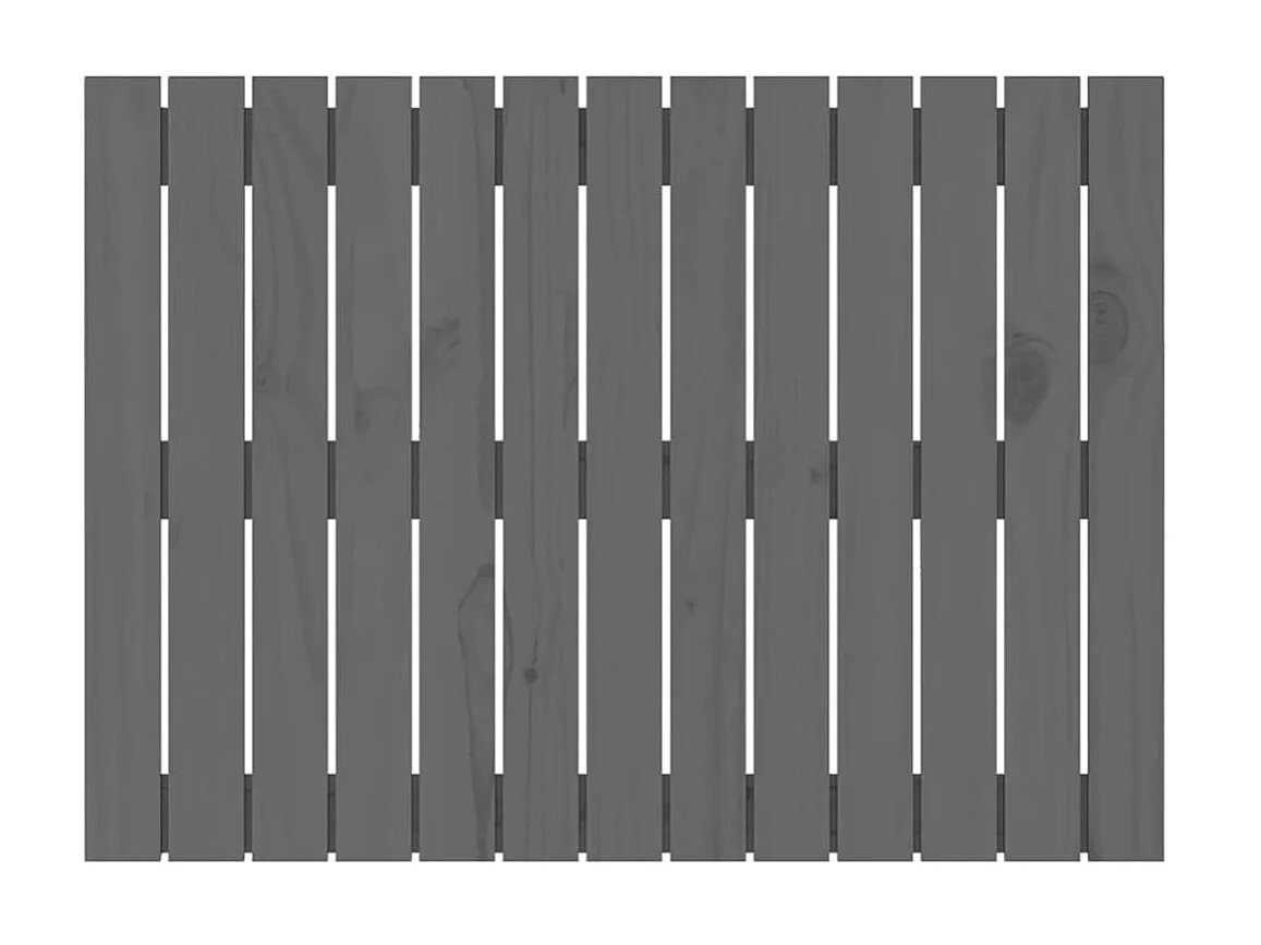 Cabecero de cama de pared madera maciza pino gris 82,5x3x60 cm ES19423
