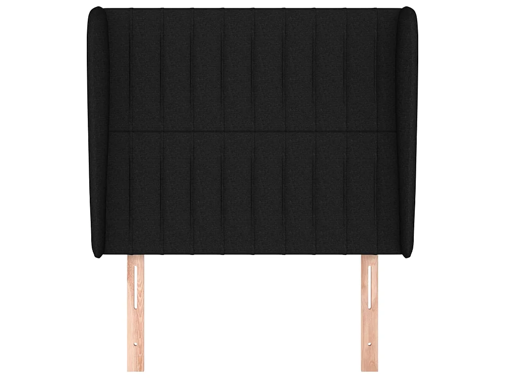 Cabeceira de cama c/ abas tecido 103x23x118/128 cm preto PT651450