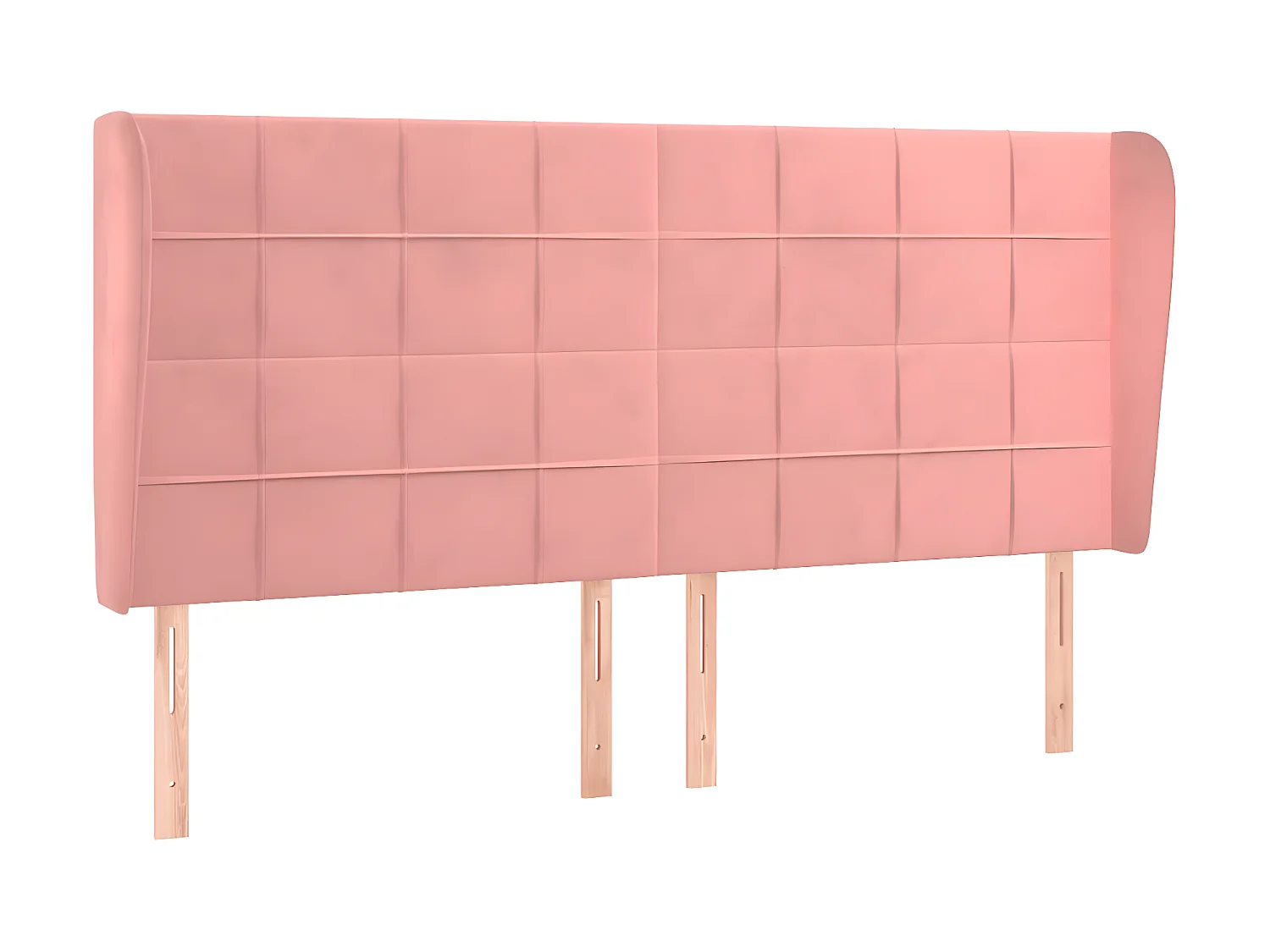 Kopfteil,Bettkopfteil mit Ohren Rosa 163x23x118/128 cm Samt -gkd621308