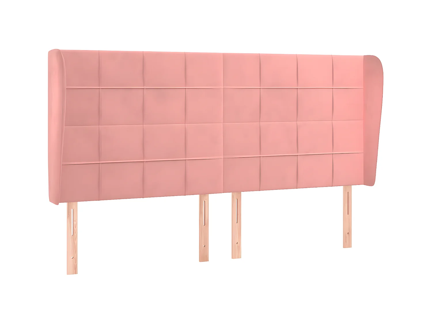 Tête de lit avec oreilles Rose 163x23x118/128 cm Velours POI19301 BonneVie Meuble