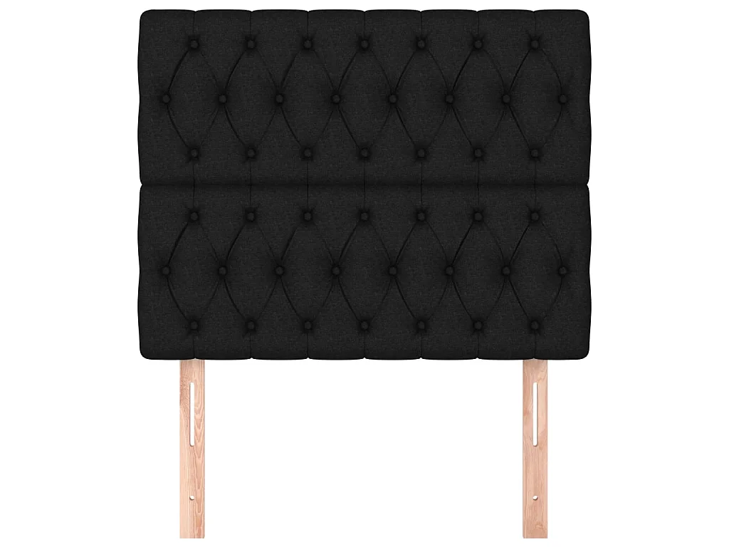 Têtes de lit 2 pcs Noir 100x7x78/88 cm Tissu POI34597 BonneVie Meuble