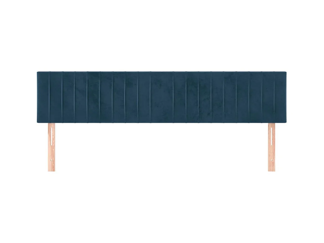 Cabeceros 2 unidades de terciopelo azul oscuro 100x5x78/88 cm ES19552