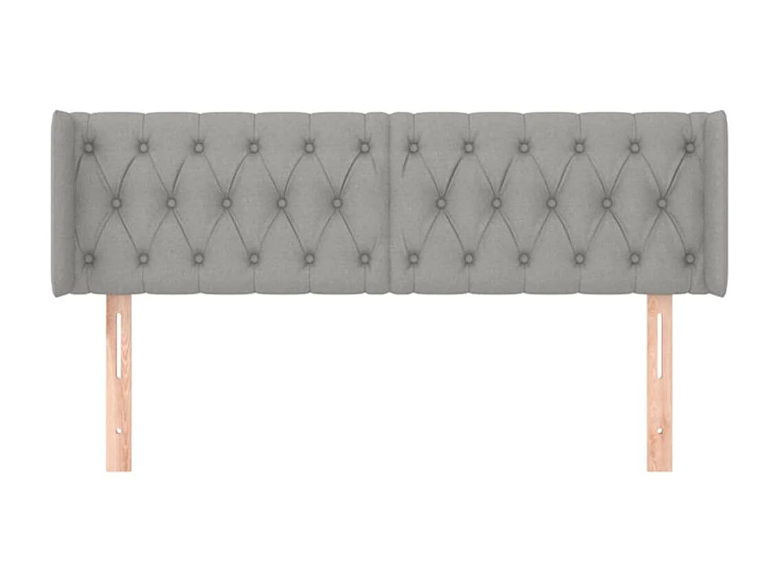 Tête de lit avec oreilles Gris clair 163x16x78/88 cm Tissu POI66428 BonneVie Meuble