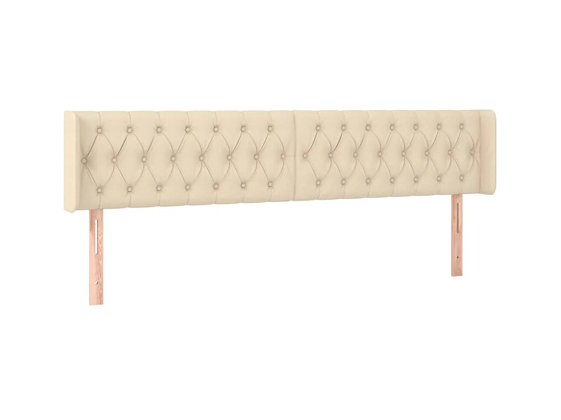 Kopfteil,Bettkopfteil mit Ohren Creme 203x16x78/88 cm Stoff -gkd504955