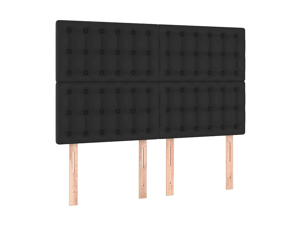 Têtes de lit 4 pcs Noir 72x5x78/88 cm Similicuir POI32495 BonneVie Meuble