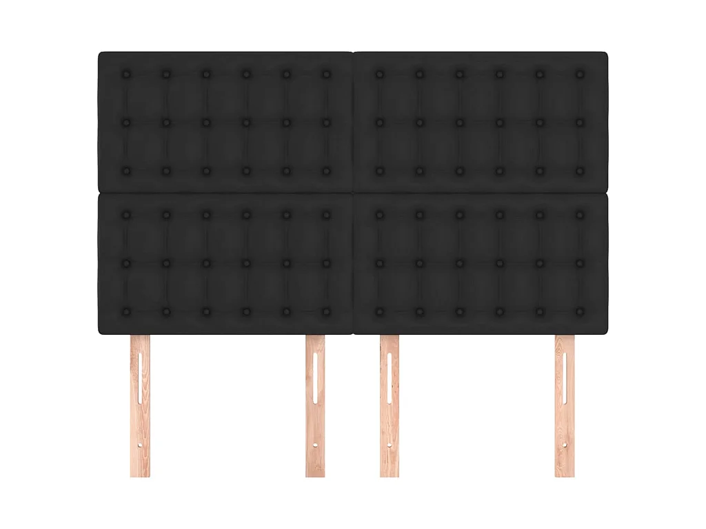 Têtes de lit 4 pcs Noir 72x5x78/88 cm Similicuir POI32495 BonneVie Meuble