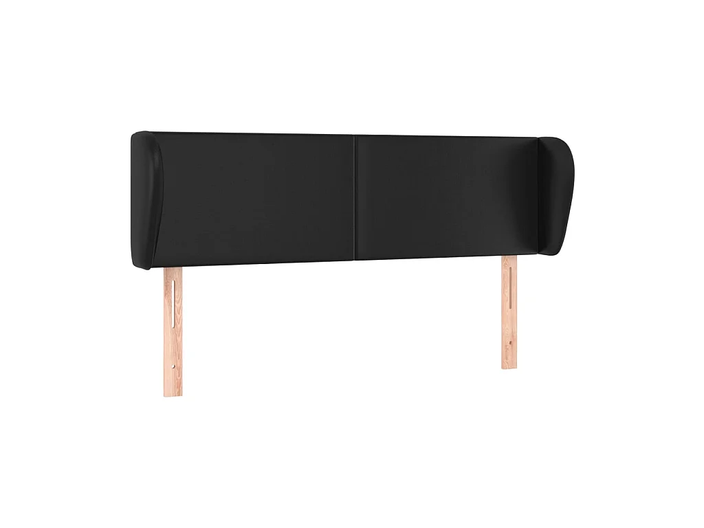 Tête de lit avec oreilles Noir 147x23x78/88 cm Similicuir POI18501 BonneVie Meuble