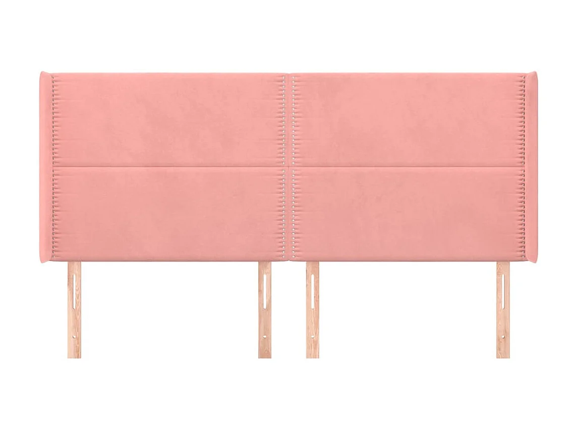 Tête de lit avec oreilles Rose 183x16x118/128 cm Velours POI55010 BonneVie Meuble