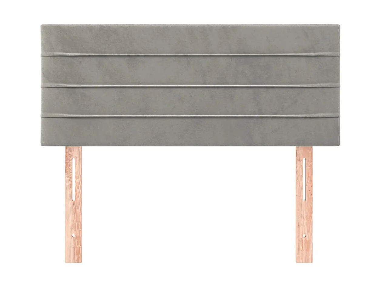 Cabeceira de cama veludo 90x5x78/88 cm cinzento-claro PT629637