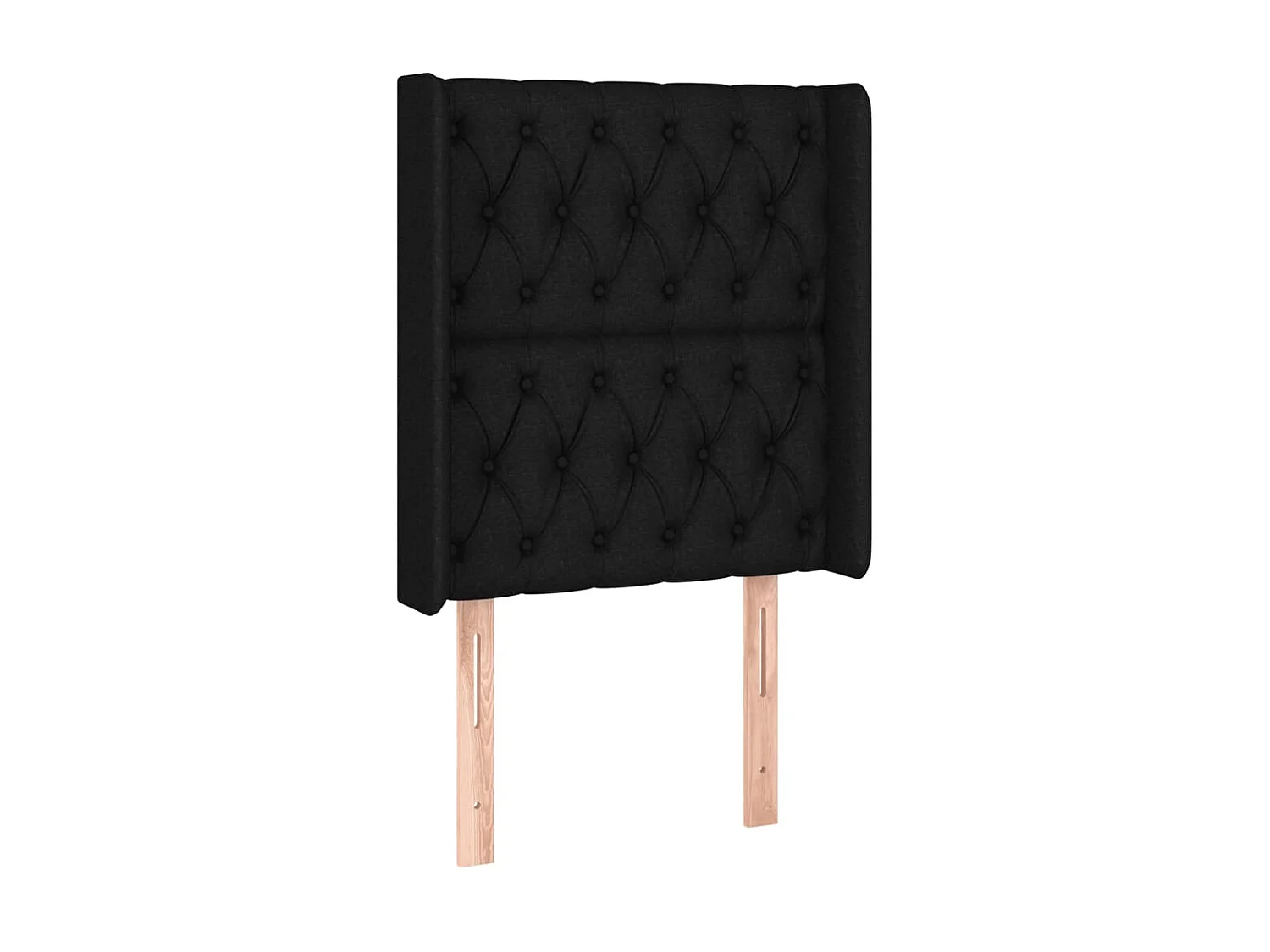 Testiera | Testata del letto a LED Nera 83x16x118/128 cm in Tessuto